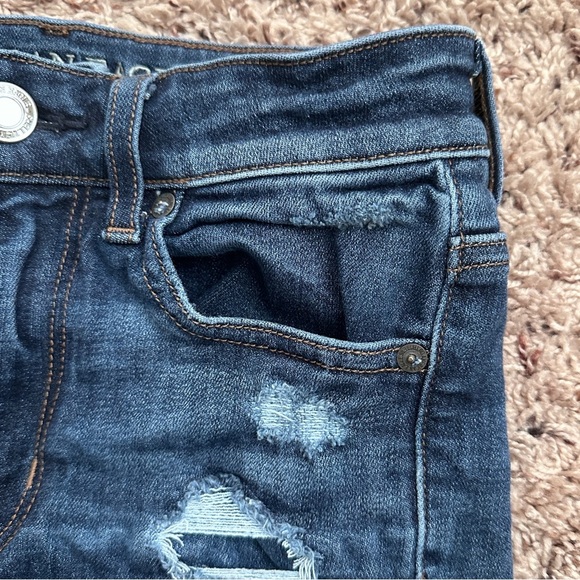 American Eagle Distressed High Rise Blue Denim Cutoff Shorts Women’s Size 2 - Picture 5 of 14